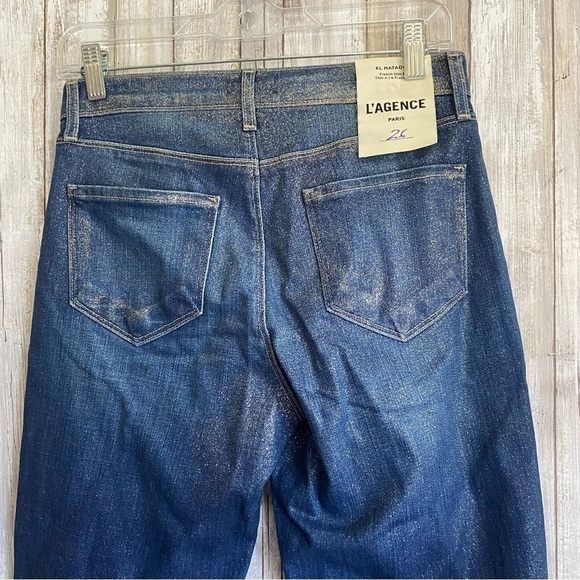 L' Agence El Matador French Slim in Fremont/ Gold Glitter Coat - Picture 6 of 7